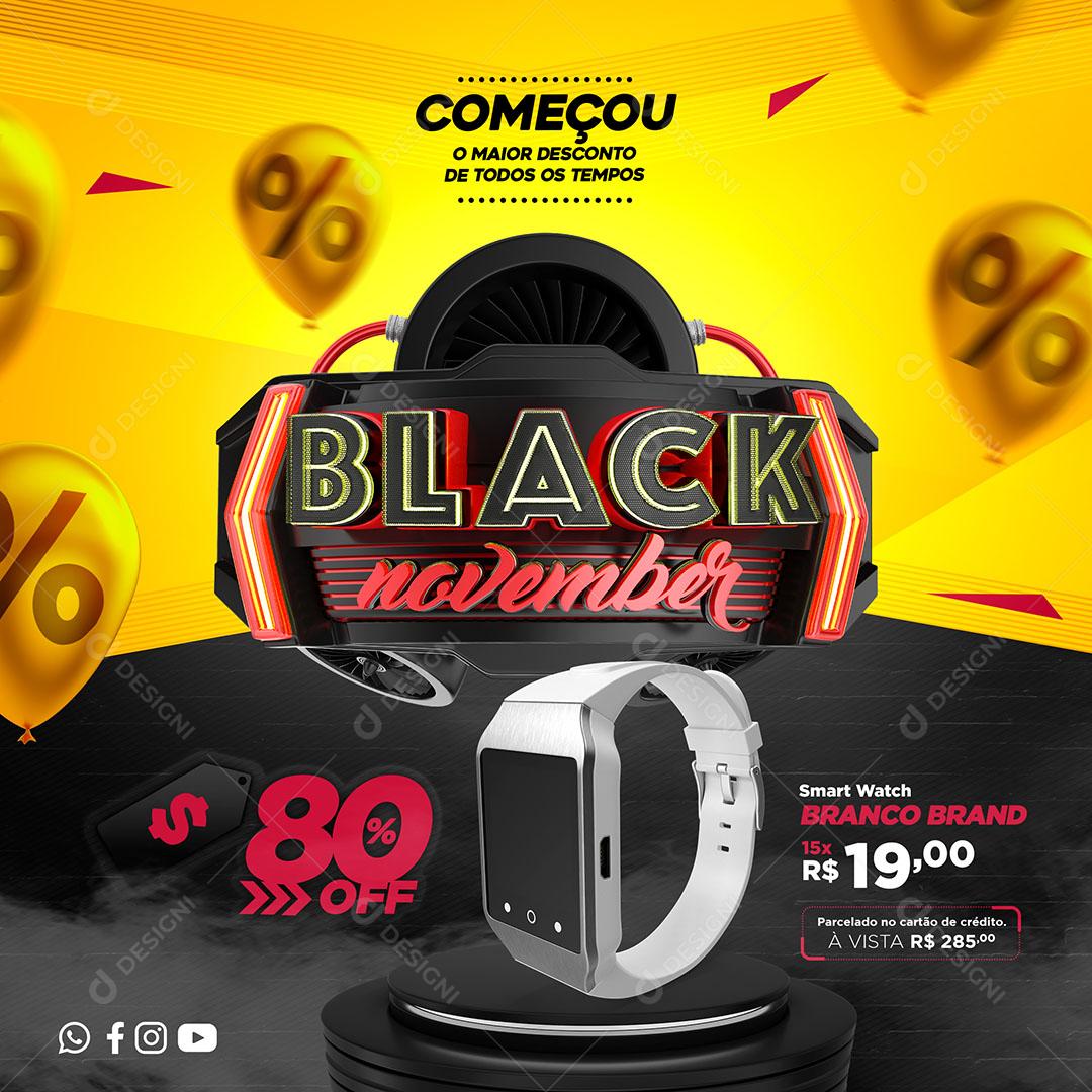 Post Feed Black Friday Produto Eletrônico Social Media PSD Editável