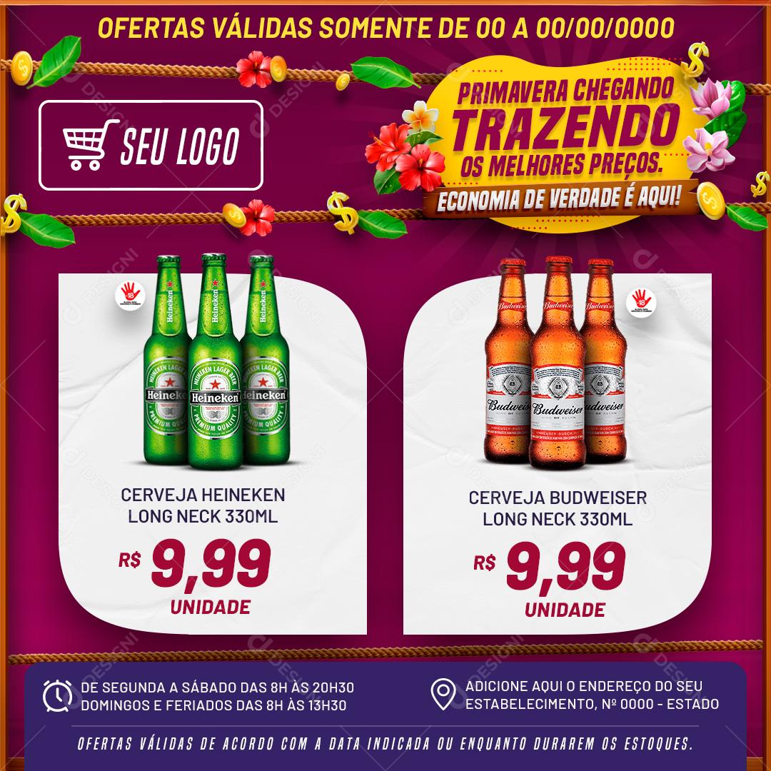 Primavera Trazendo O melhores Preços Social Media PSD Editável