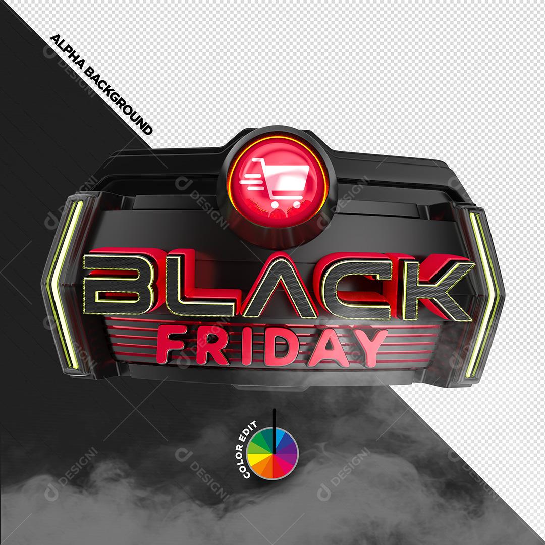 3D Stamp for Composition Black das Black PSD Editable Colors