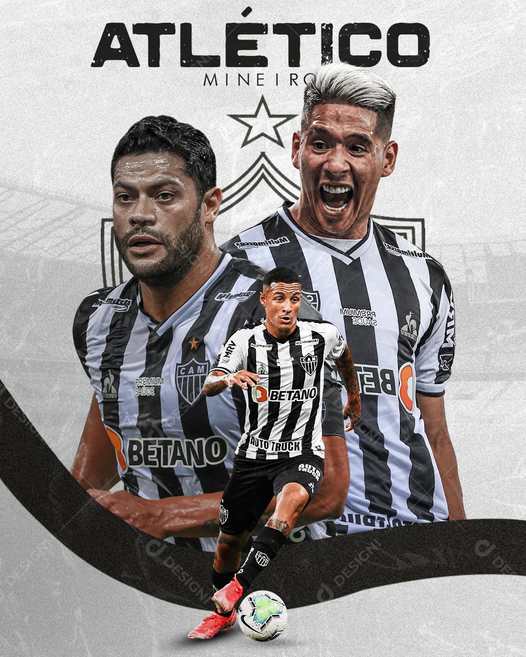 Feed Flyer Atlético Mineiro Jogadores De Futebol PSD Editável