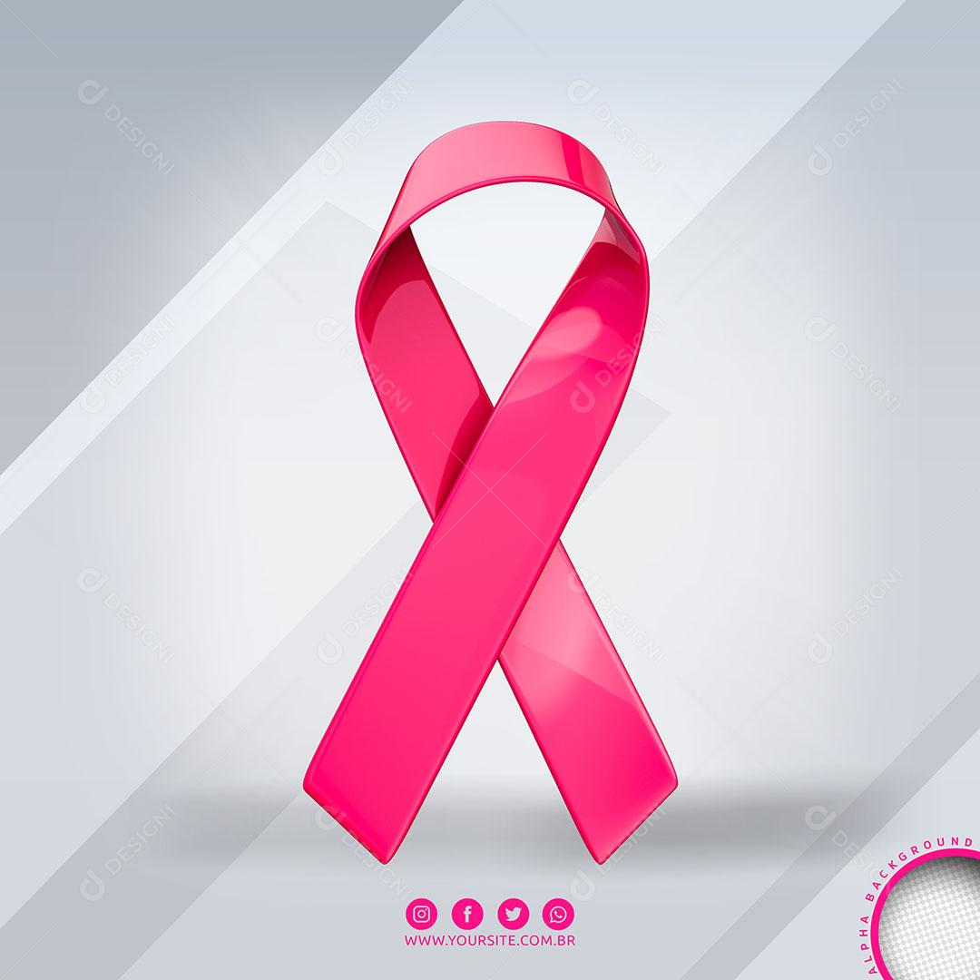 Laço Fita Rosa Elemento Para Composição PSD Editável