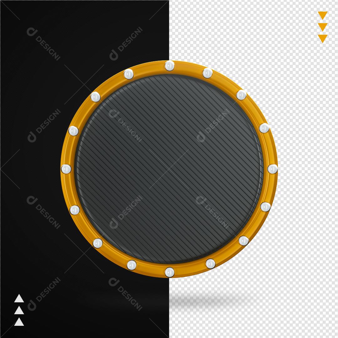 Moldura Luminosa Elemento 3D Para Composição PNG Transparente