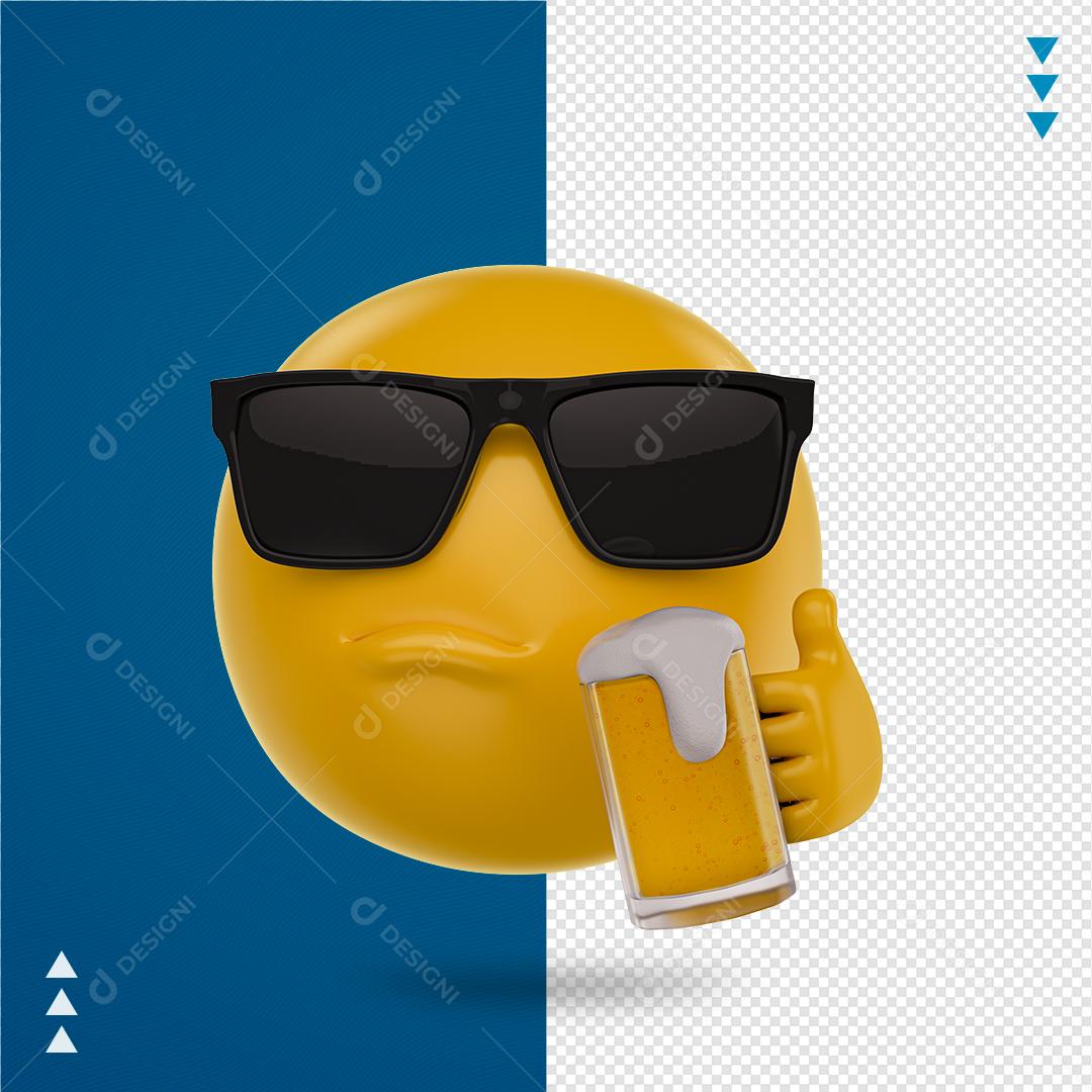 Emoji De Óculos Elemento 3D Para Composição PNG Transparente