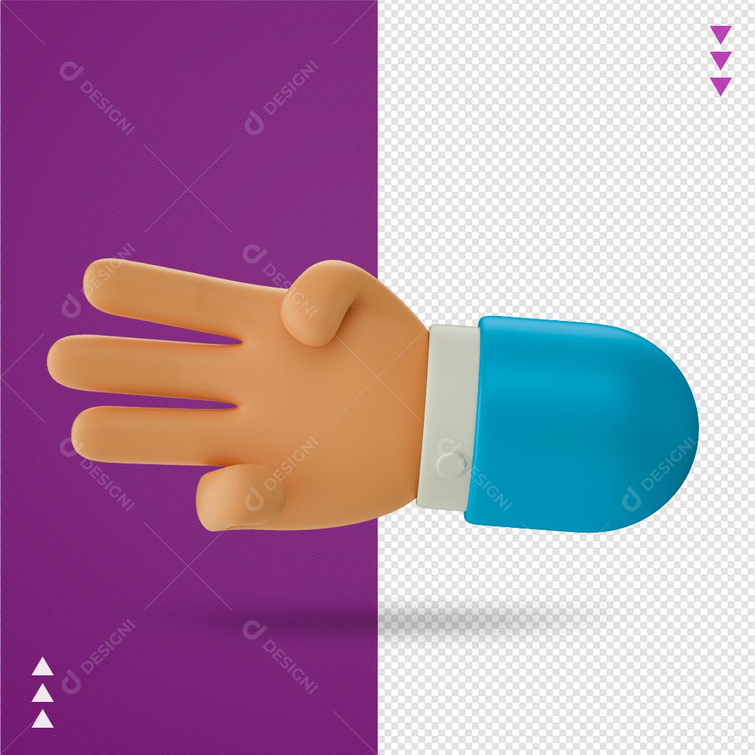 Mão Elemento 3D Para Composição PNG Transparente