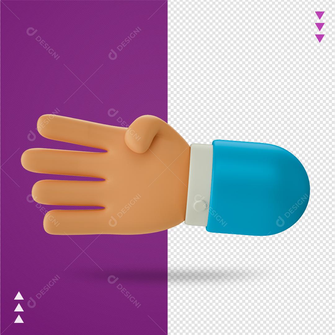 Mão Elemento 3D Para Composição PNG Transparente