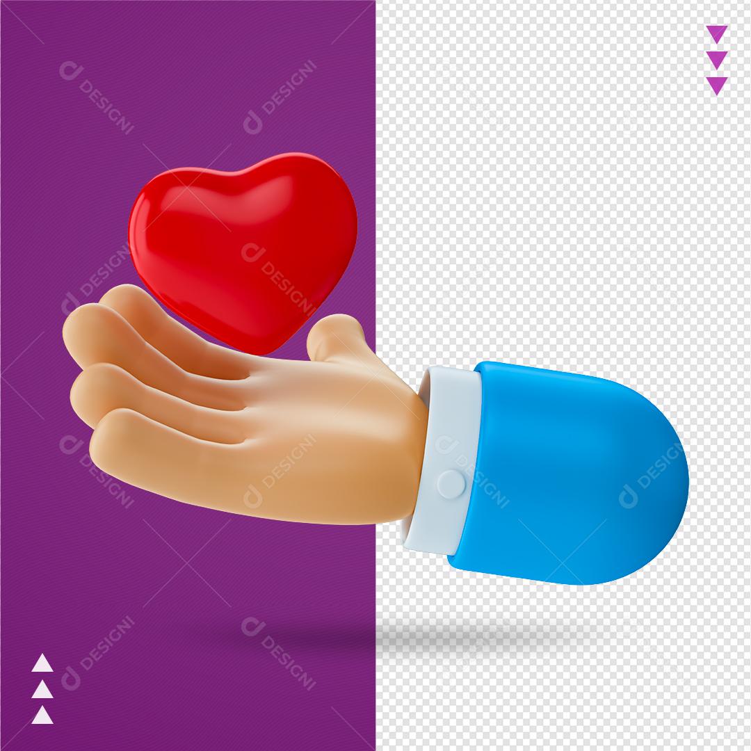 Mão Elemento 3D Para Composição PNG Transparente