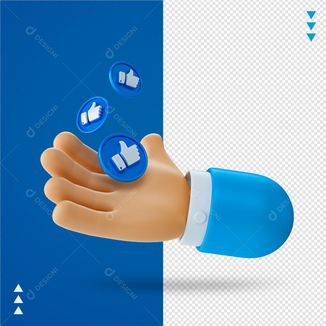 Mão Elemento 3D Para Composição PNG Transparente