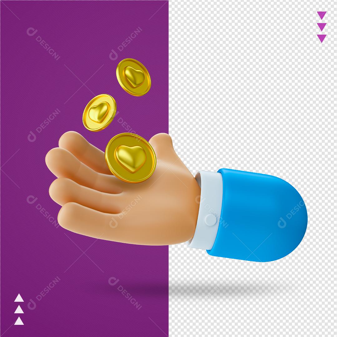 Mão Elemento 3D Para Composição PNG Transparente