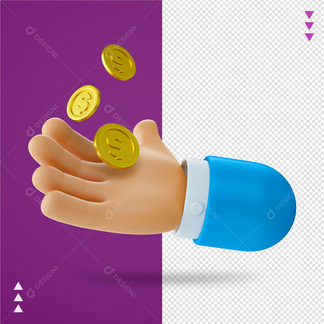 Mão Elemento 3D Para Composição PNG Transparente