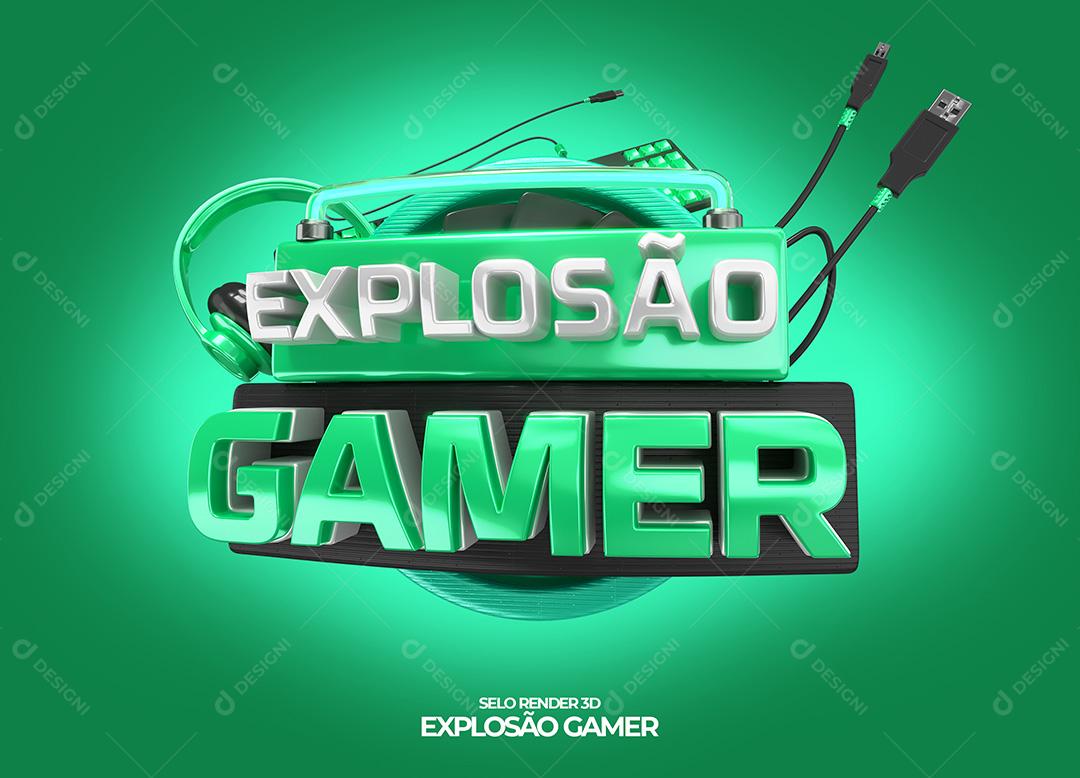 Selo 3D Para Composição Explosão Gamer PNG Transparente Sem Fundo