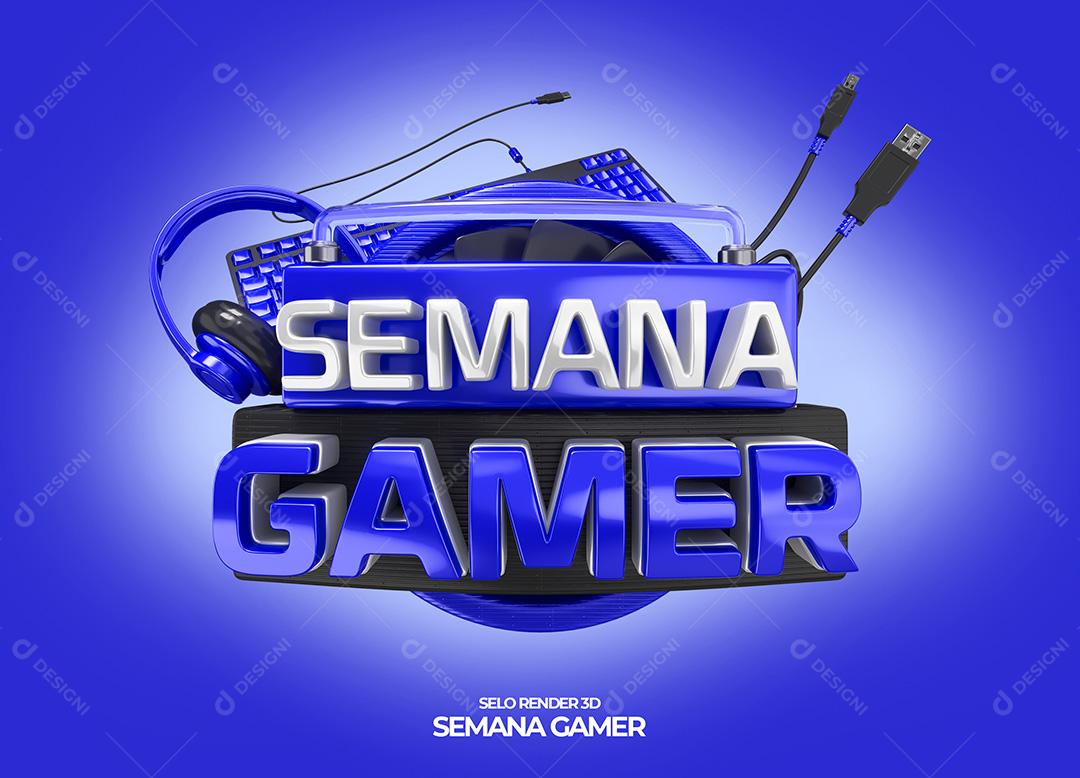 Semana Gamer Selo 3D Para Composição PNG Transparente