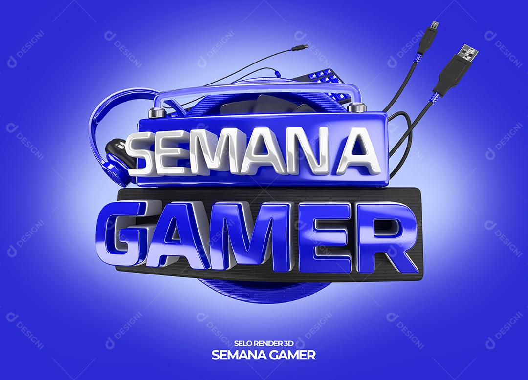 Semana Gamer Selo 3D Para Composição PNG Transparente