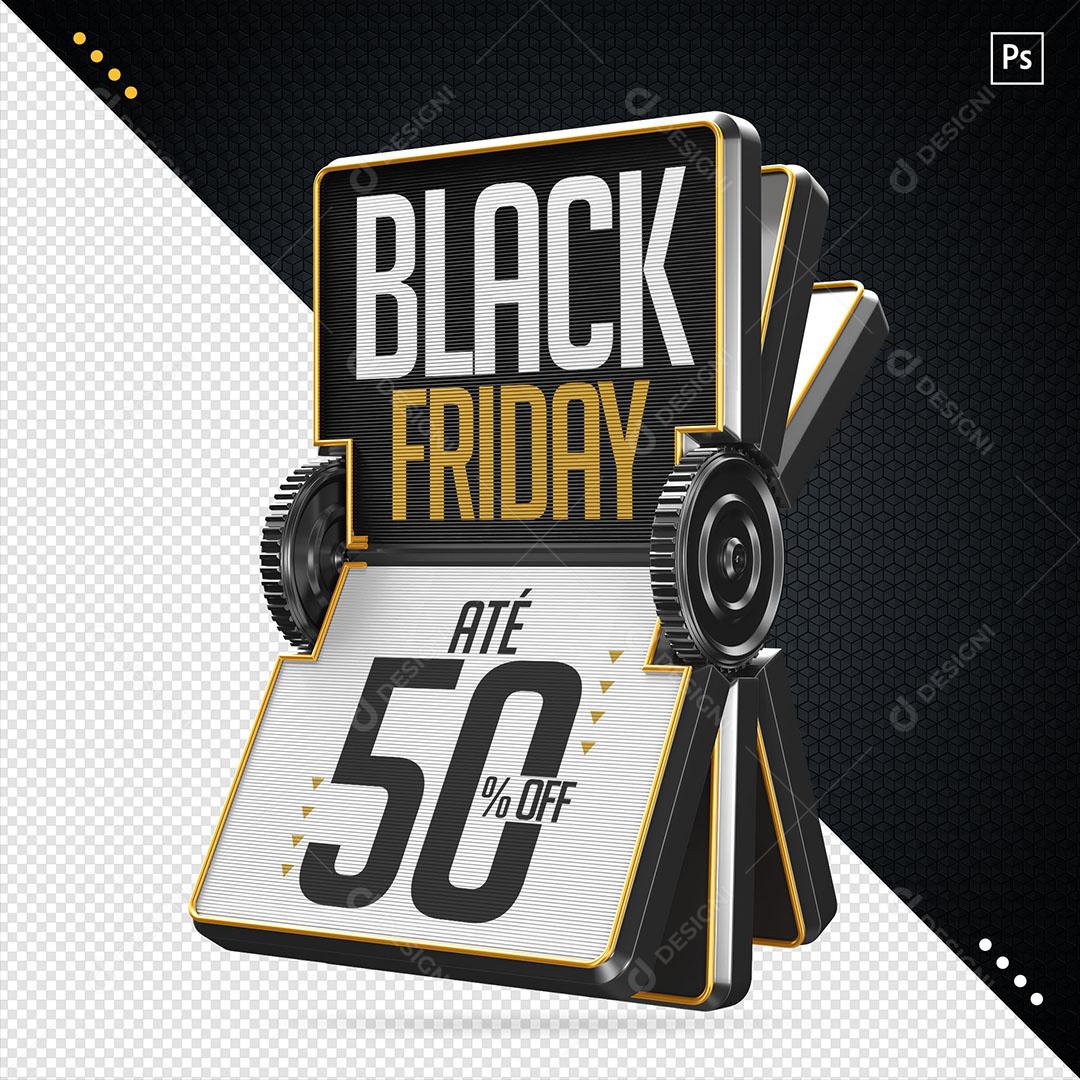 Calendário Black Friday Elemento 3D Textos Editável PSD
