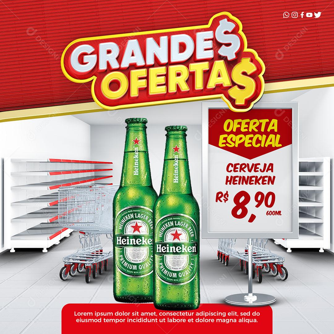 Post Feed Grandes Ofertas Oferta Texto Editável Social Media PSD