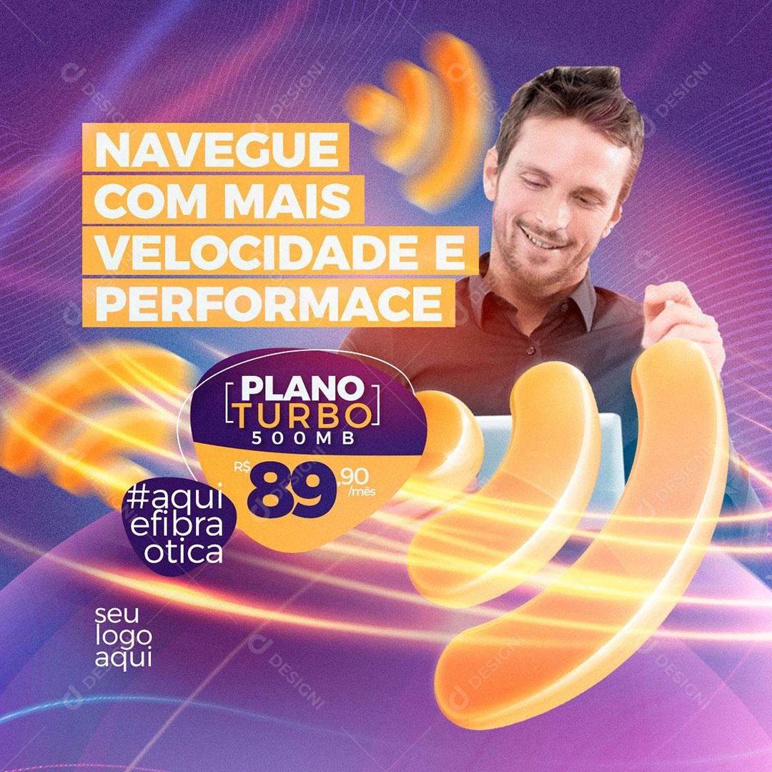 Post Feed Provedor de Internet Navegue Com Mais Velocidade Social Media PSD Editável