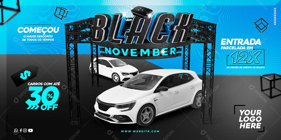 Black November Carros Automóveis Social Media PSD Editável