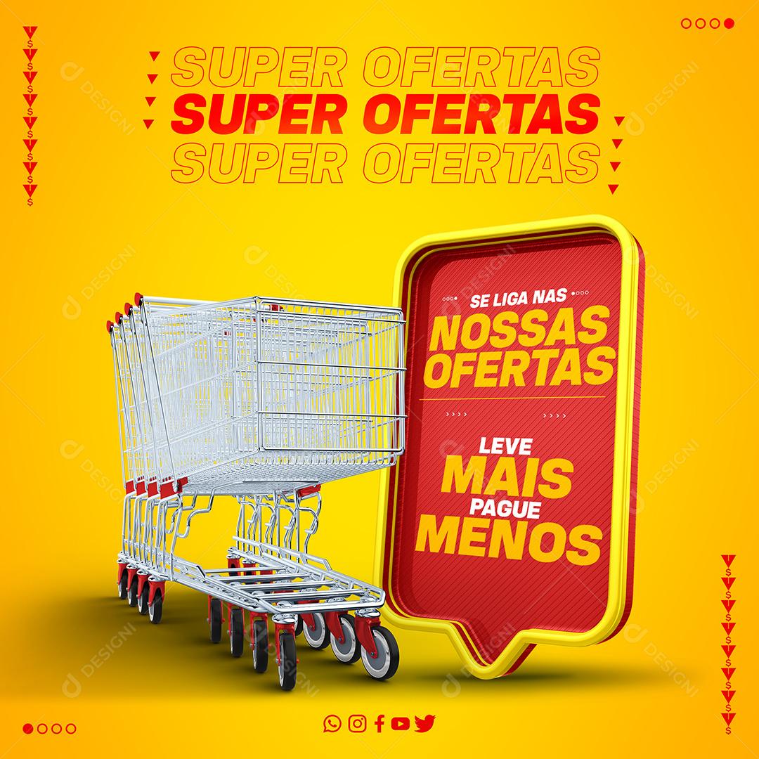 Post Banner Se Liga Nas Nossas Ofertas Social Media PSD Editável