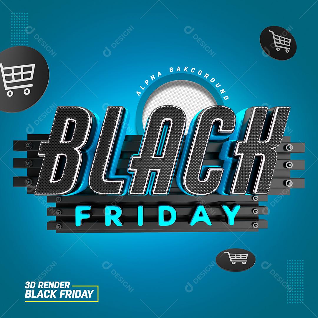 Selo 3D para Composição Black Friday PSD