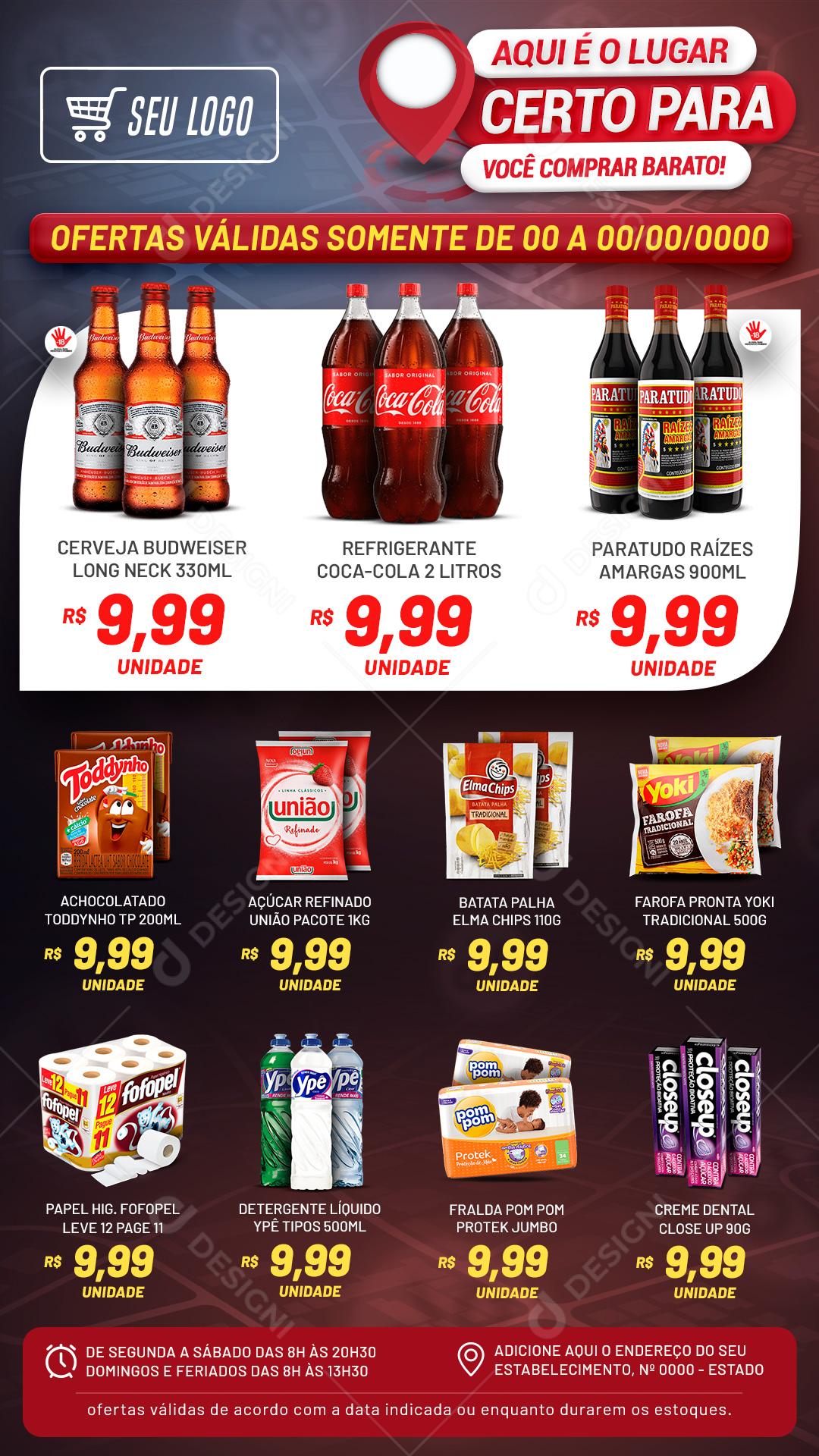 Insert Supermercado Here Is The Right Place Social Media Editable PSD