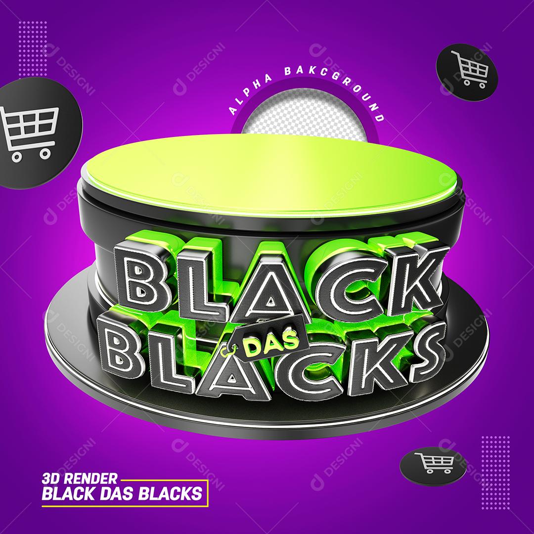 Black Das Blacks Selo 3D Para Composição PSD Editável