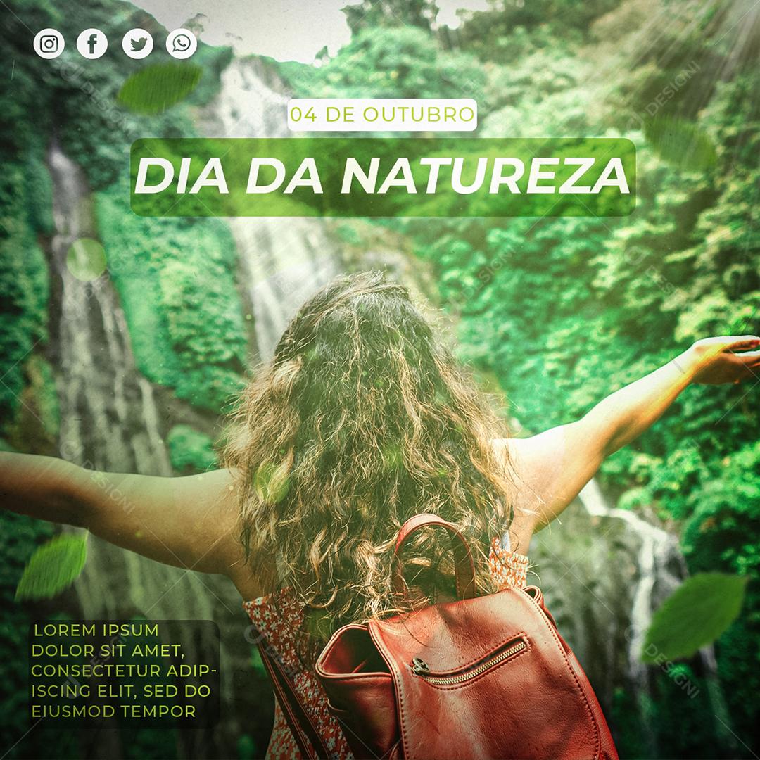 Post Feed Data Comemorativa 04 de Outubro Dia da Natureza Social Media PSD Editável