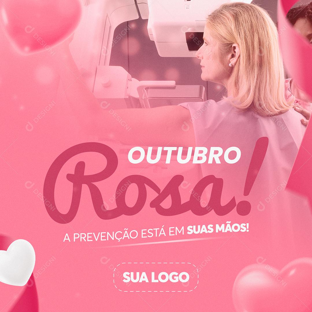 Post Feed Data Comemorativa Outubro Rosa Social Media PSD Editável