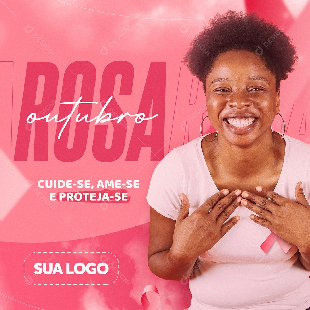 Post Feed Data Comemorativa Outubro Rosa Social Media PSD Editável