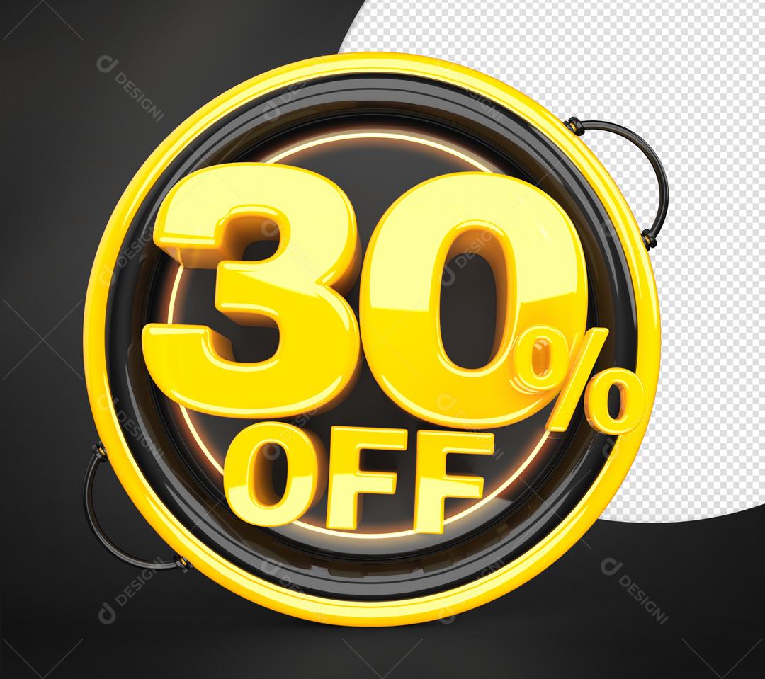 30% Off Elemento 3D Para Composição PSD