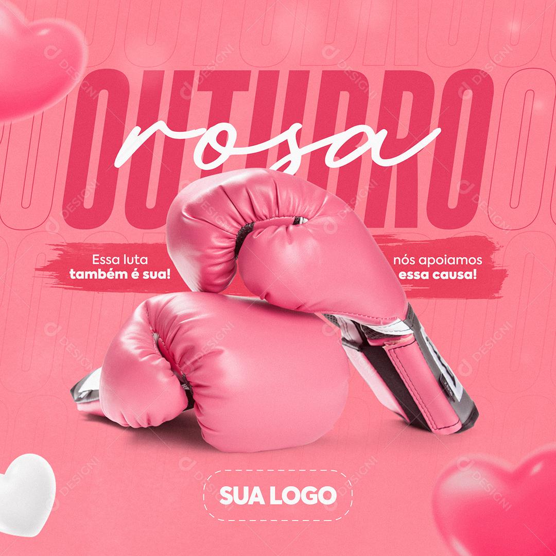 Post Feed Data Comemorativa Outubro Rosa Social Media PSD Editável