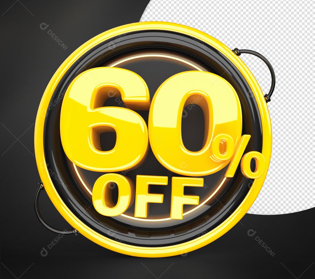 60% Off Elemento 3D Para Composição PSD
