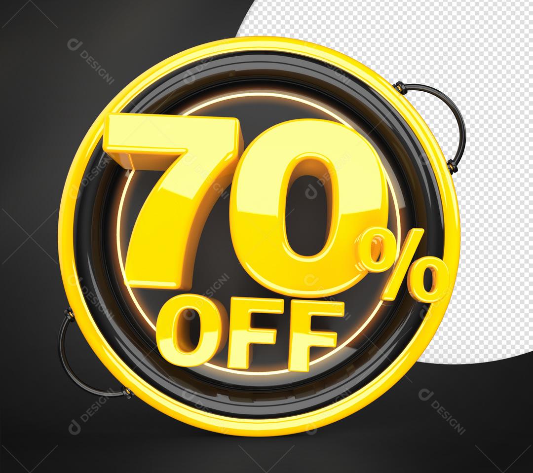 70% Off Elemento 3D Para Composição PSD