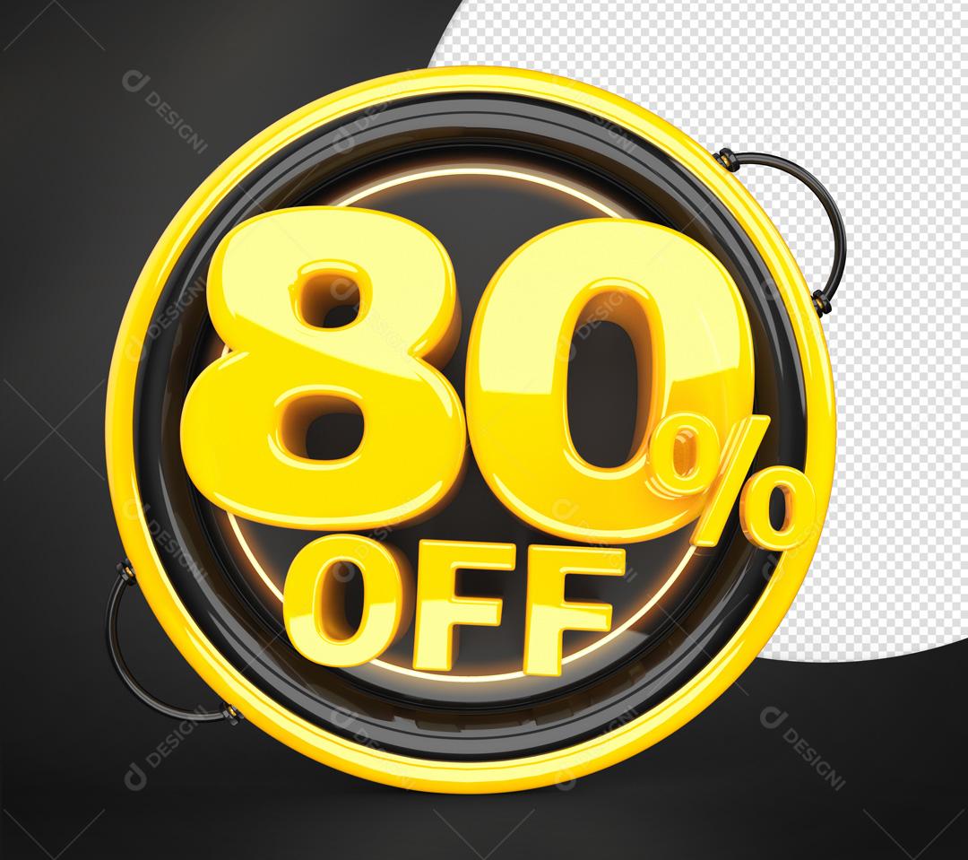 80% Off Elemento 3D Para Composição PSD