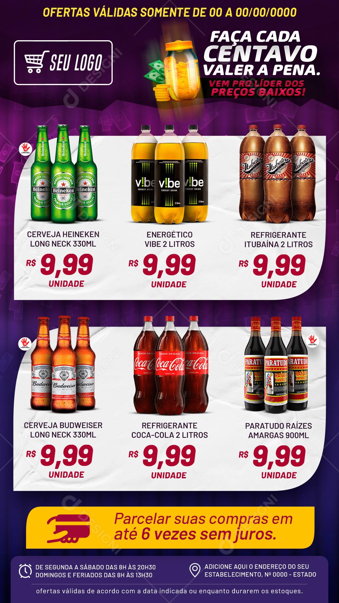 Encarte Faça Cada Centavo valer A Pena Social Media PSD Editável