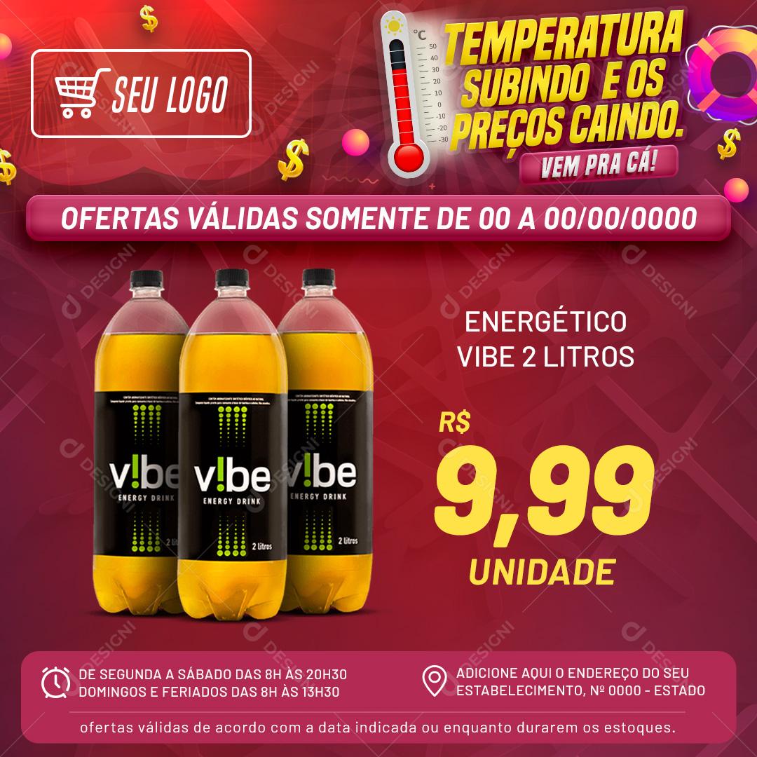 Temperatura Subindo E Os Preços Caindo Social media PSD Editável