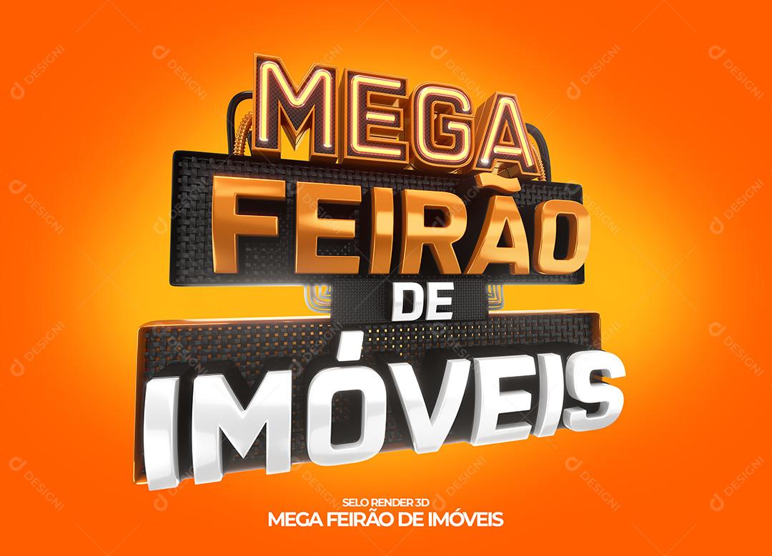 Selo 3D para Composição Mega Feirão de Imóveis PNG Transparente Sem Fundo