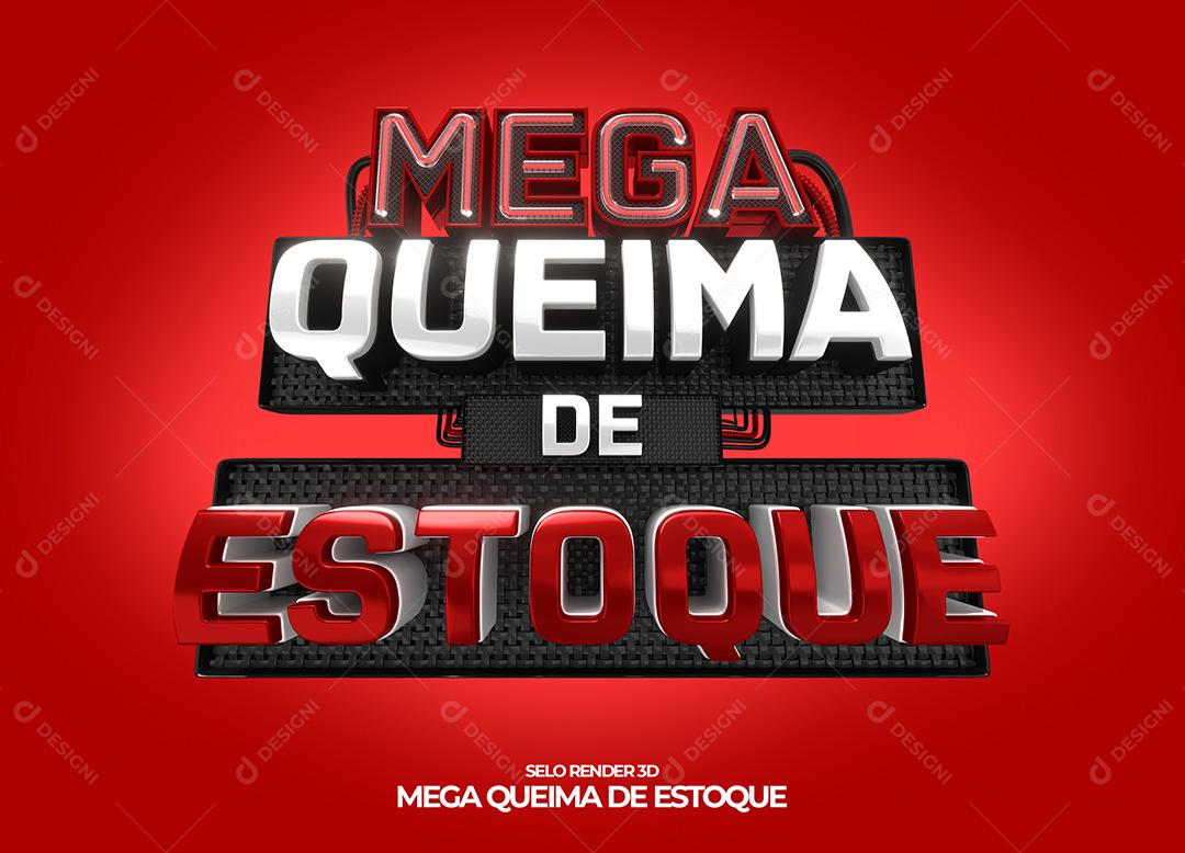 Selo 3D para Composição Mega Queima de Estoque PNG Transparente Sem Fundo