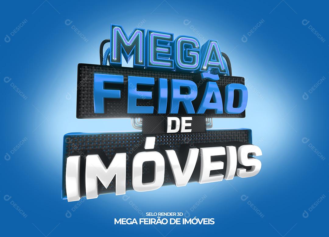 Selo 3D para Composição Mega Feirão de Imóveis PNG Transparente Sem Fundo
