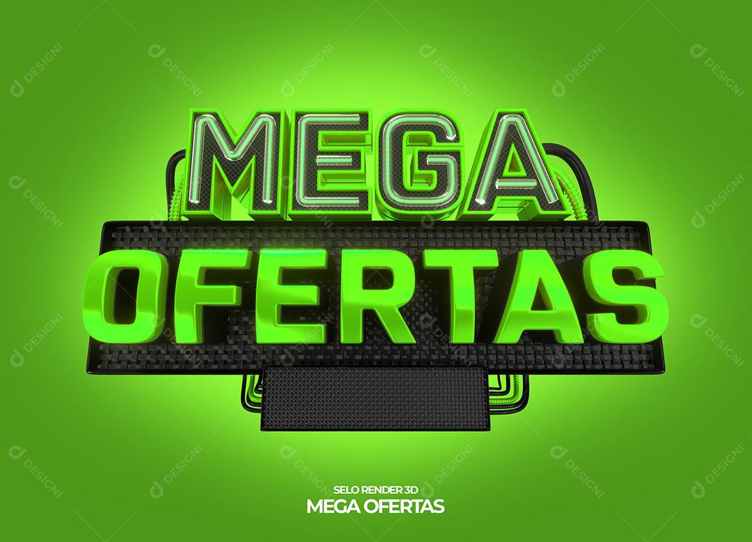 Selo 3D para Composição Mega Ofertas PNG Transparente Sem Fundo