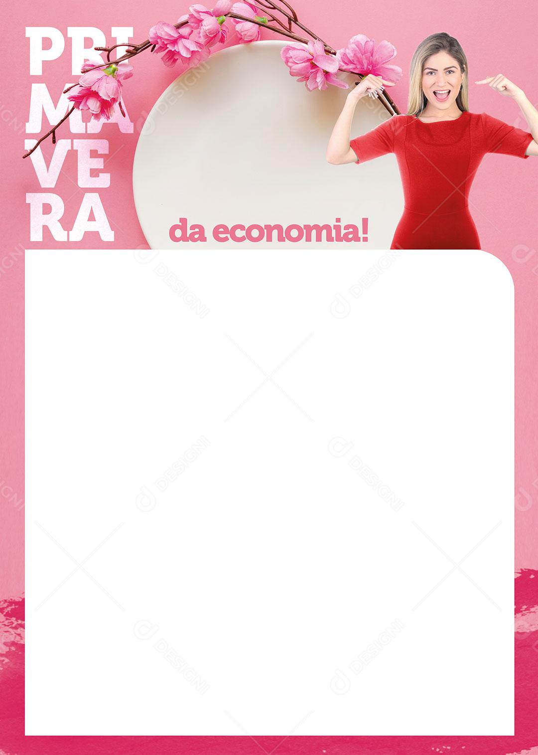 Template Supermercado Primavera Rosa Social Media PSD Editável
