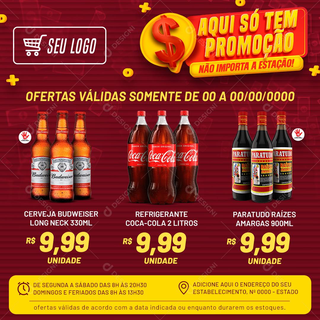 Encarte Aqui Só Tem Promoção Social Media PSD Editável