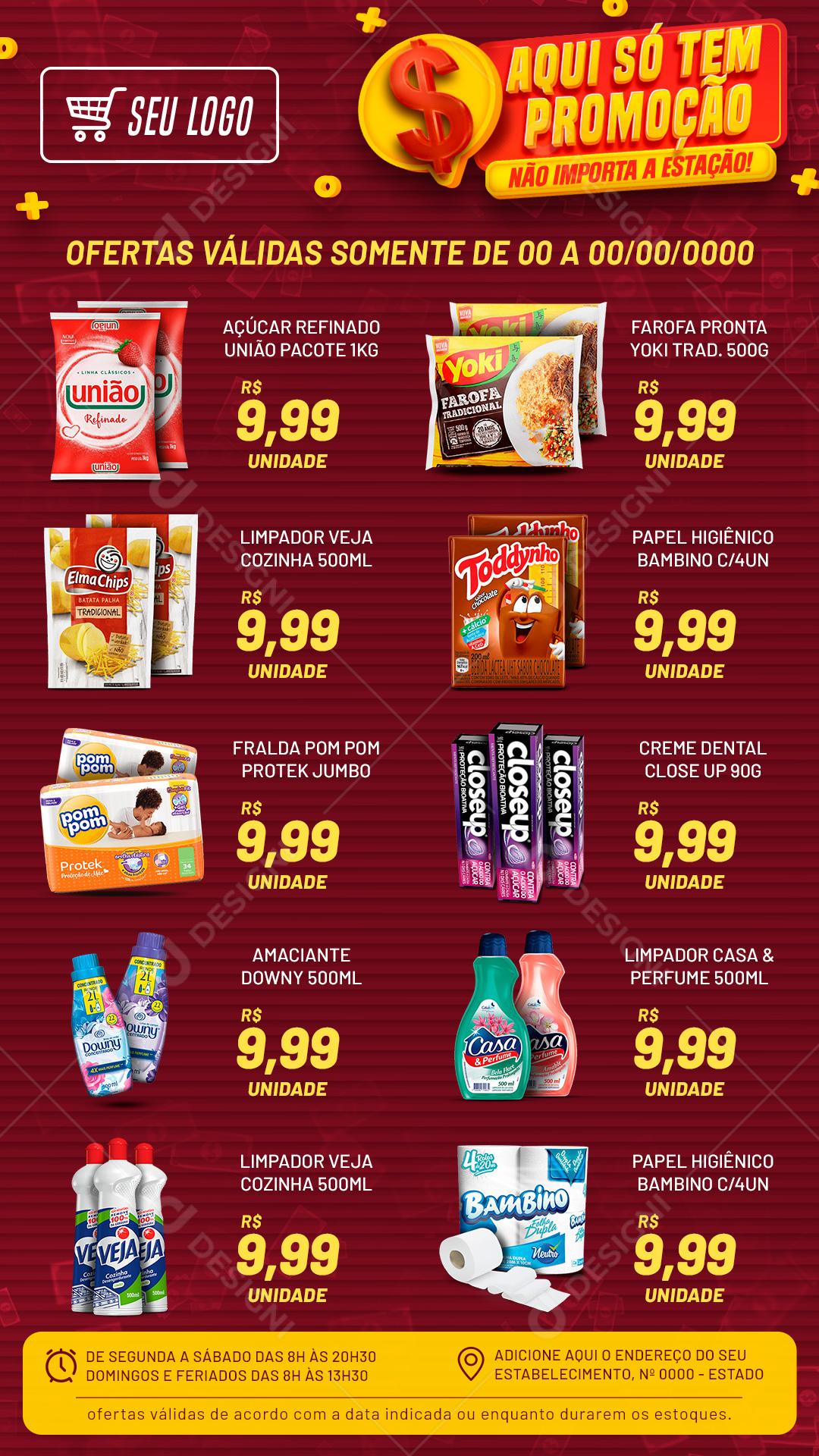 Encarte Aqui Só Tem Promoção Social Media PSD Editável