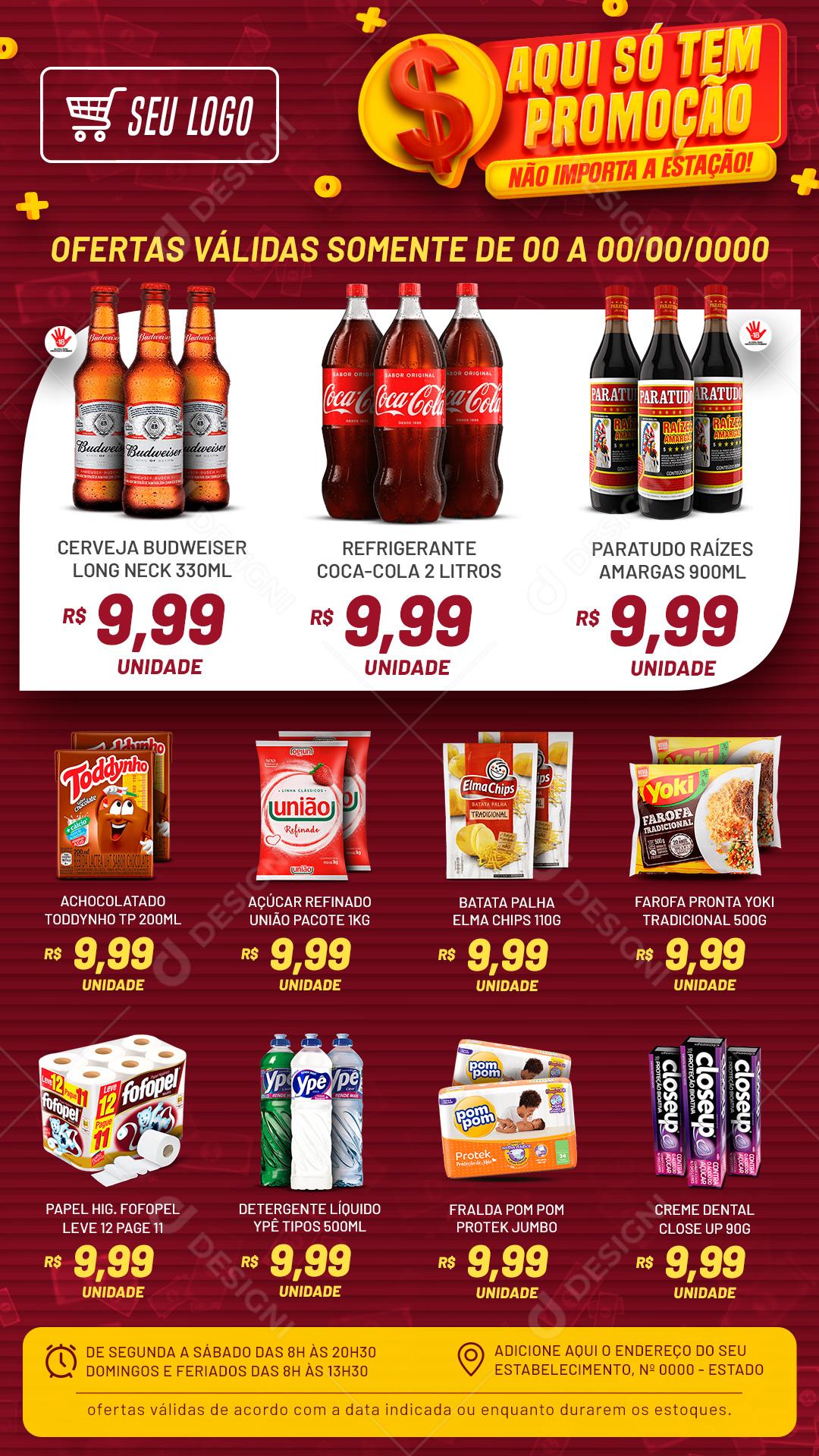 Encarte Aqui Só Tem Promoção Social Media PSD Editável