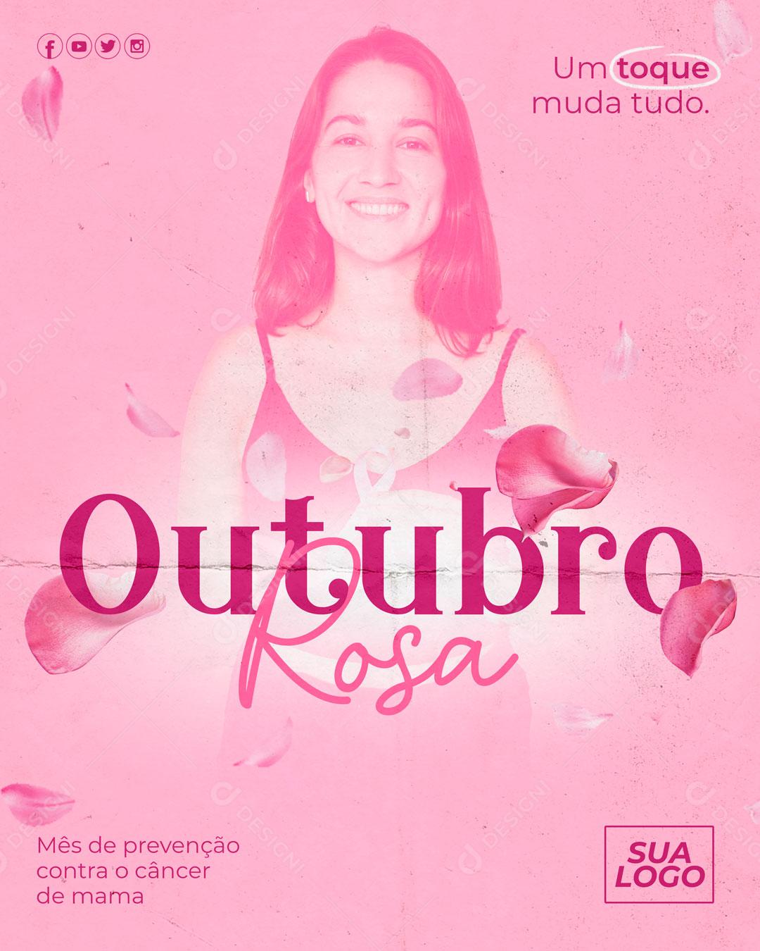 Post Data Comemorativa Outubro Rosa Social Media PSD Editável