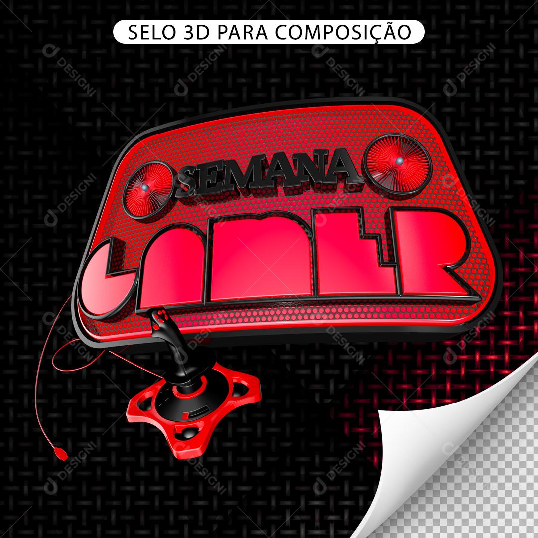 Semana do Gamer Selo 3D PNG Transparente Sem Fundo