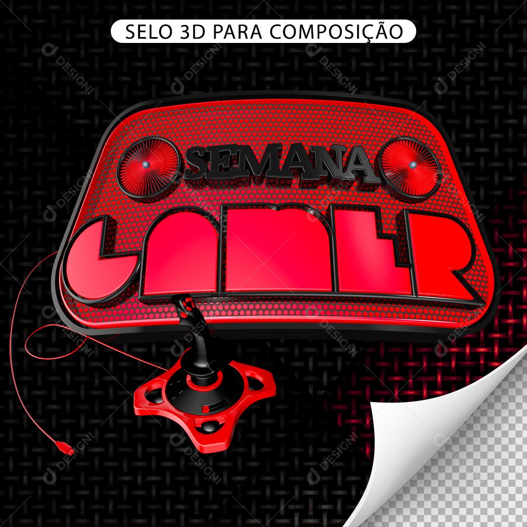 Semana Gamer Selo 3D Para Composição PNG Transparente