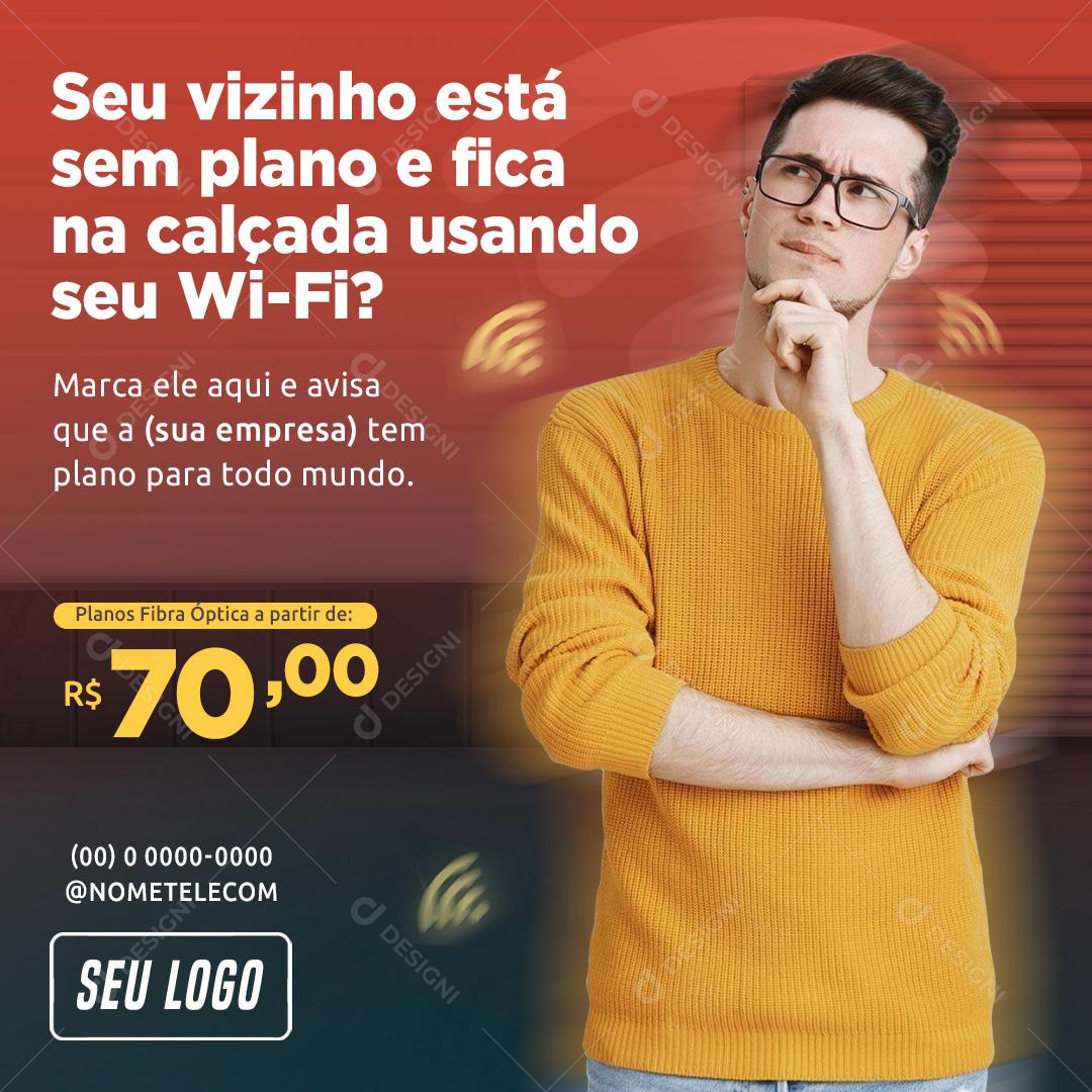 Provedor de Internet Telecom Media Feed PSD Editável