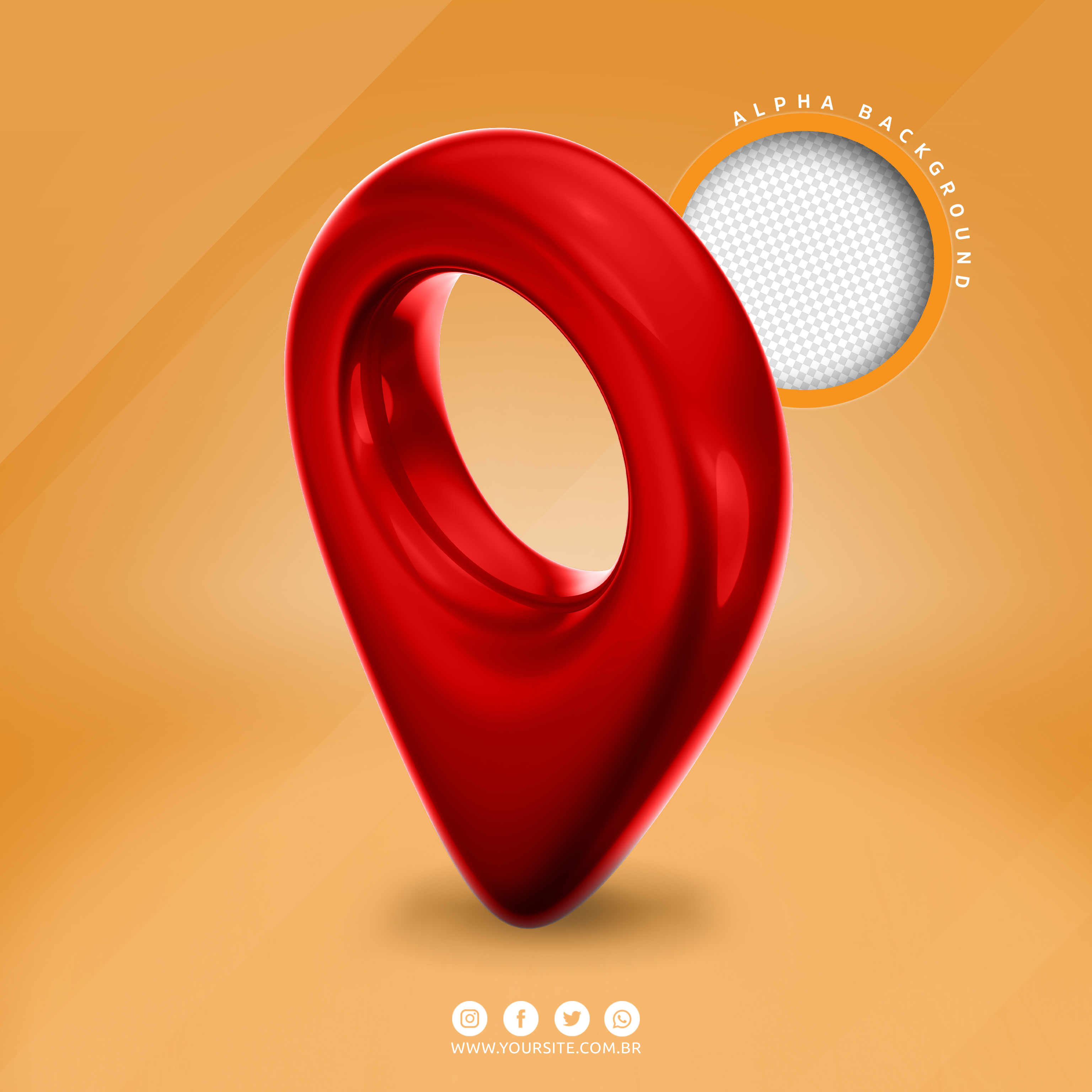 Pin de Localização Elemento 3D para Composição