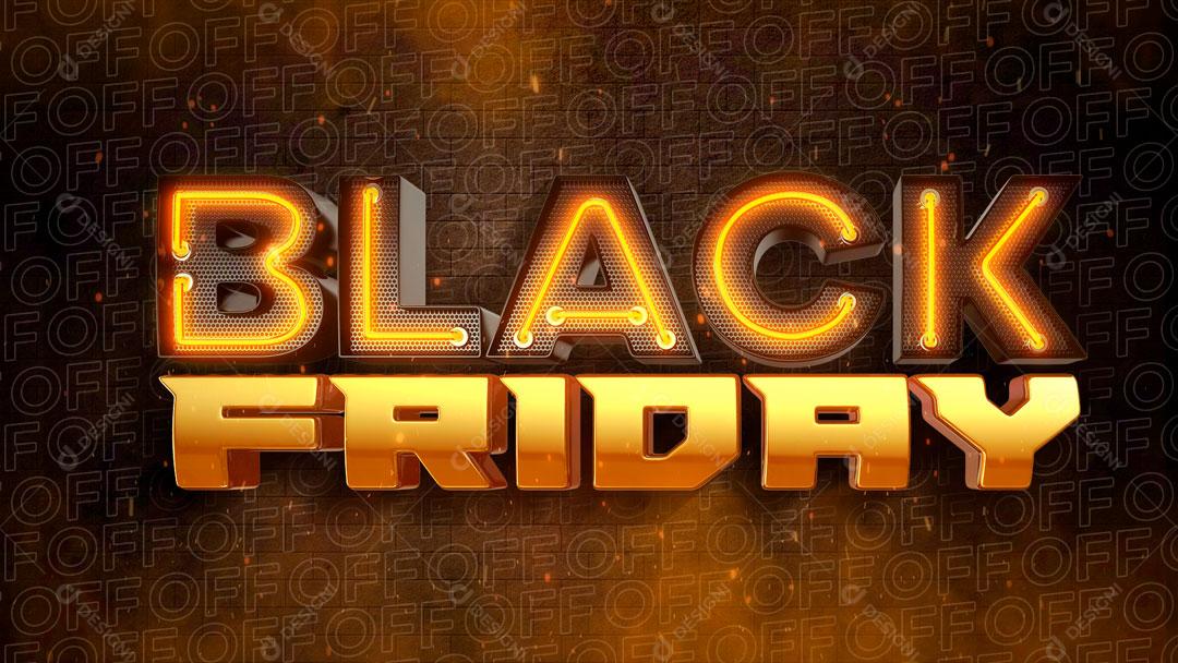 Black Friday Selo 3D Elemento Para Composição PSD