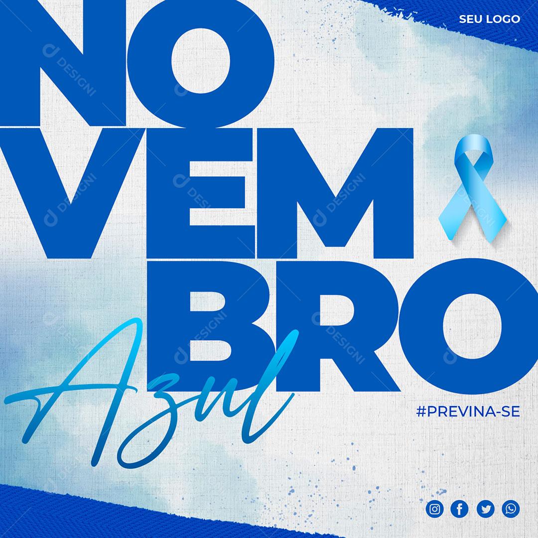 Post Feed Novembro Azul Social Media PSD Editável
