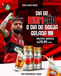 Post Feed Dia de Mengão e Dia de Breja Gelada Social Media PSD Editável